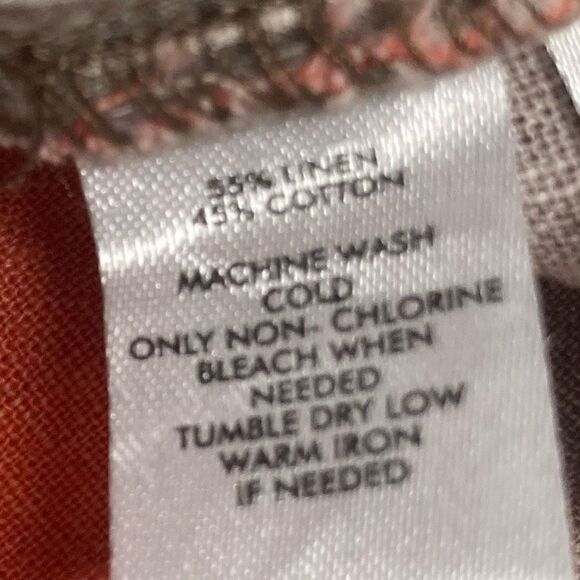Ann Taylor LOFT Women’s Linen Blend Shorts Orange & Brown Size ￼0 Inseam 4” - Picture 5 of 9